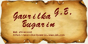 Gavrilka Bugarin vizit kartica